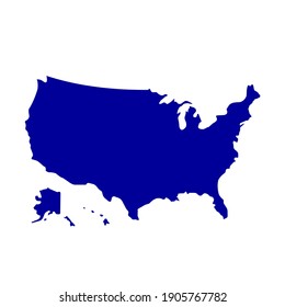 American map. All states map vector image isolated