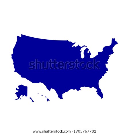 American map. All states map vector image isolated