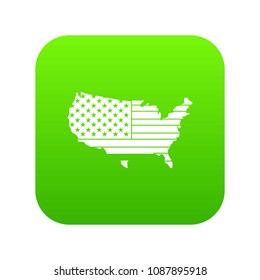 American map icon digital green for any design isolated on white vector illustration