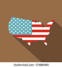 American map icon. Flat illustration of american map vector icon for web