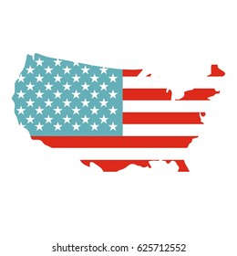 American map icon flat isolated on white background vector illustration