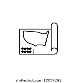 American, map, icon. Modern American USA vector icon - Vector. Can be used for web, mobile and infographic