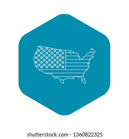 American map icon. Outline illustration of american map vector icon for web