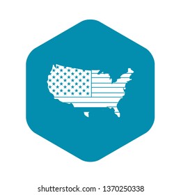 American map icon. Simple illustration of american map vector icon for web