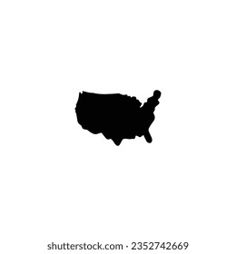 American map icon. Simple style American independence day poster background symbol. American map brand logo design element. American map t-shirt printing. Vector for sticker.