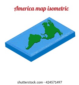 American map isometric. Vector illustration