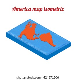 American map isometric. Vector illustration