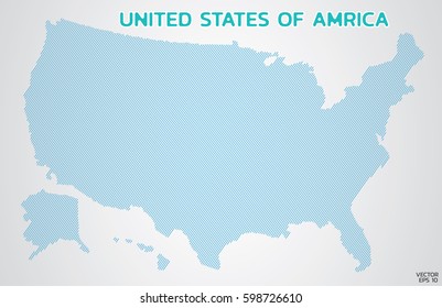 American Map. Line Concept.