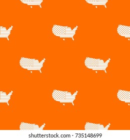 American map pattern repeat seamless in orange color for any design. Vector geometric illustration