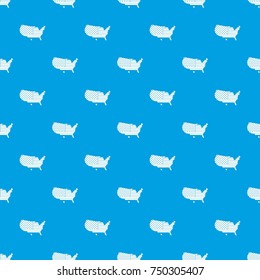 American map pattern repeat seamless in blue color for any design. Vector geometric illustration