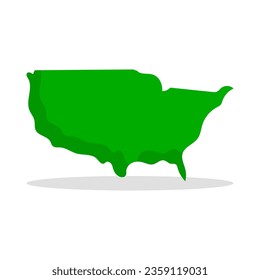American map and shadow icon. Vector.