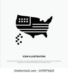 American, Map, Thanksgiving, Usa solid Glyph Icon vector. Vector Icon Template background