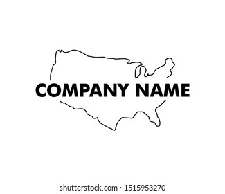 American Map Vector Logo Template Design