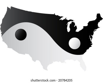 american map yin and yang