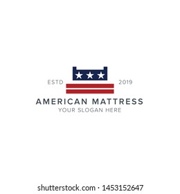 american mattress icon logo design