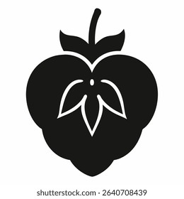 American Mayapple Silhouette icon on white background