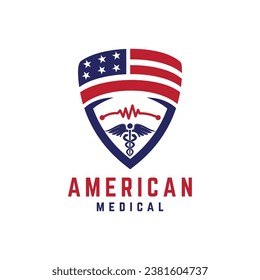 American Medical logo design concept for healthcare service