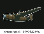 American medium-range heavy bomber in service during World War II  icon vector illustration.
