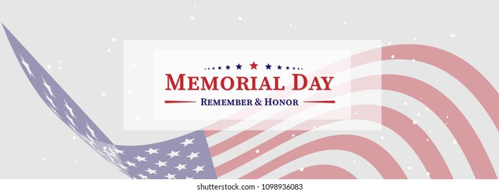 american memorial day with gradient flag and star
