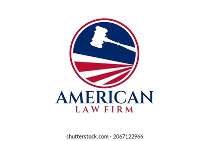 American Military law firm logo vector,with USA Flag Symbol best for justice consultant logo commercial brand