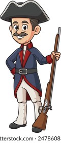 American minuteman soldier vector illustration