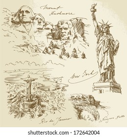 American monuments - hand drawn collection
