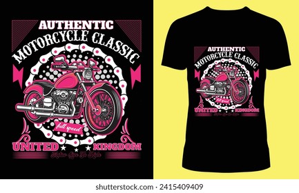 American motorcycle t shirt design.