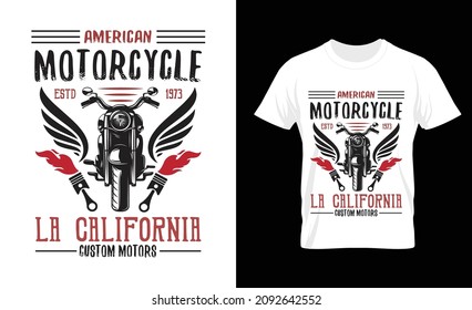 American motorcycle t shirt print template,  Motorcycle element vector file