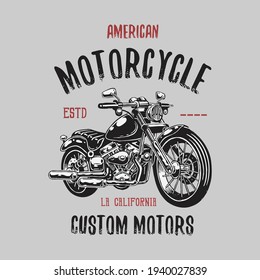 Diseño de camisetas para vectores de motocicleta estadounidense.