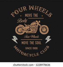 American Motorcycles typography. Textured vintage vector t-shirt and apparel design, print, logo, poster. Vector