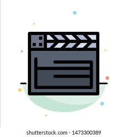 American, Movie, Usa, Video Abstract Flat Color Icon Template