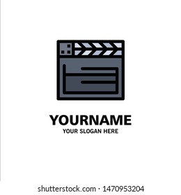 American, Movie, Usa, Video Business Logo Template. Flat Color. Vector Icon Template background