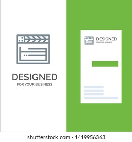 American, Movie, Usa, Video Grey Logo Design and Business Card Template