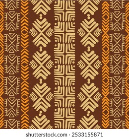 American mud cloth tribal fabric bohemian pattern,geometric elements,zigzag,tribal design,vector illustration,African mud cloth bogolan pattern,tribal Aztec pattern design for textile,fashion,carpet.