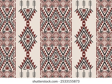 Patrón bohemio de tela tribal de barro americano, Elementos geométricos, zigzag, diseño tribal, Ilustración vectorial, patrón bogolan de tela de barro africano, diseño de patrón azteca tribal para textiles, moda, alfombra.