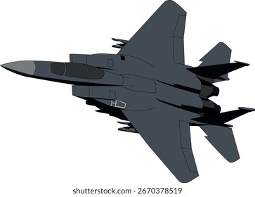 American Multirole Fighter Jet Side Bank Vector