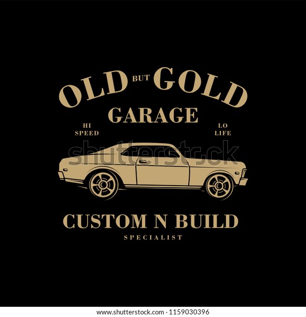 American Muscle Car with gold\
colour