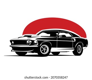 american muscle car illustration vector isolated