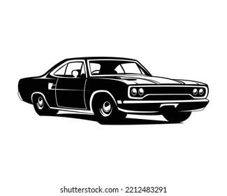 american muscle car illustration and vector