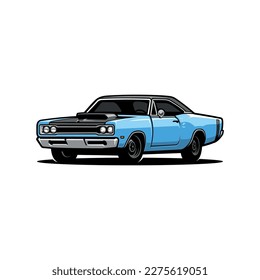 american muscle car illustration vector