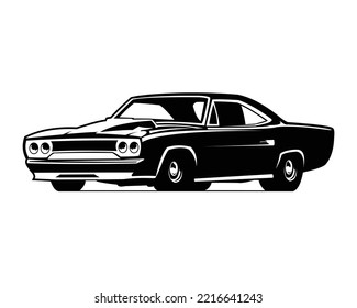 american muscle car logo isolated black emblem vector