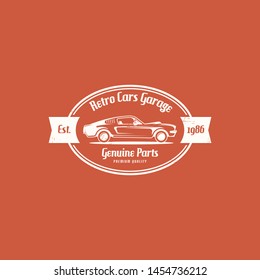 American muscle car logo vector. Retro car logo template vector. Classic vehicle logo vector