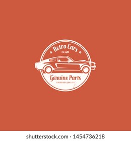 American muscle car logo vector. Retro car logo template vector. Classic vehicle logo vector