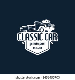 American muscle car logo vector. Retro car logo template vector. Classic vehicle logo vector
