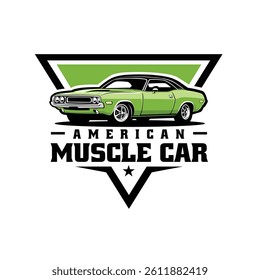 American Muscle Car Logo Vector Emblem Design. Best for Automotive Tshirt Design