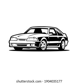 American Muscle Car, Pony Car Vector Image Illustration 