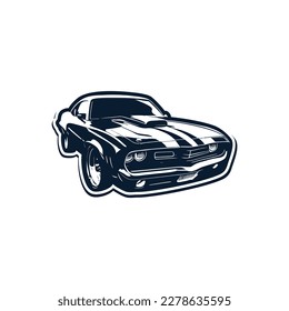 american muscle car silhouette vector