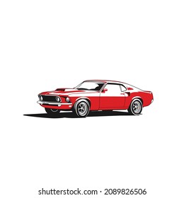 American Muscle Car Vector Illusration