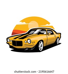 American muscle car vector illustration isolated