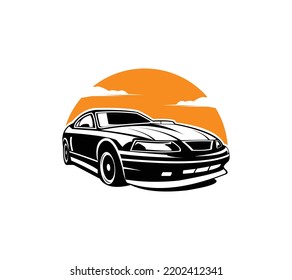 American muscle car vector illustration isolated in white background